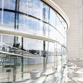 Building with lots of windows with 3M Window Films installed to reduce glare and heat.