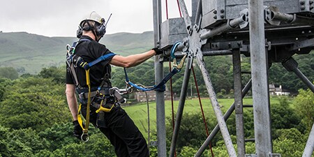 Image showing a worker wearing safety harness
