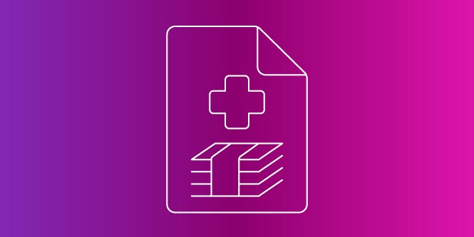 icon of document on colored gradient background
