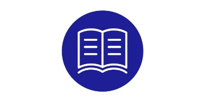 Simple line icon of an open magazine
