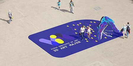 Outdoor courtyard space shown with 3M Floor and pavement Films
