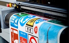 Traffic sign sheeting being printed