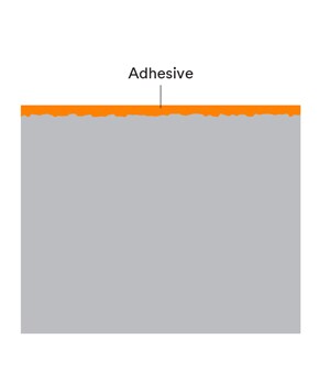 Thick tapes are capable of effectively bonding to relatively rough surfaces.